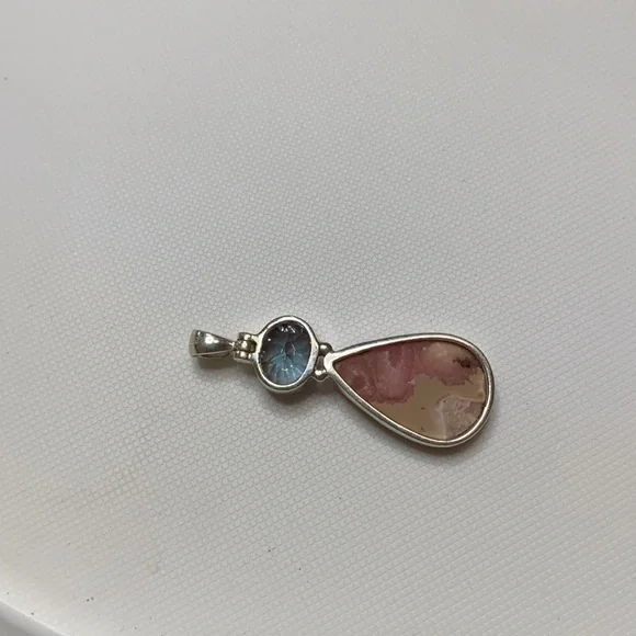 Rhodochrosite and Mystic Topaz Pendant - Picture 3 of 4